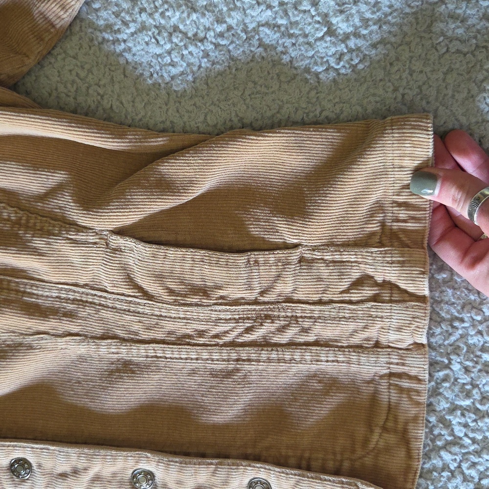 Vintage Y2K Western Cropped Contoured Corduroy Snap Button Mock Neck Jacket - Picture 2 of 13